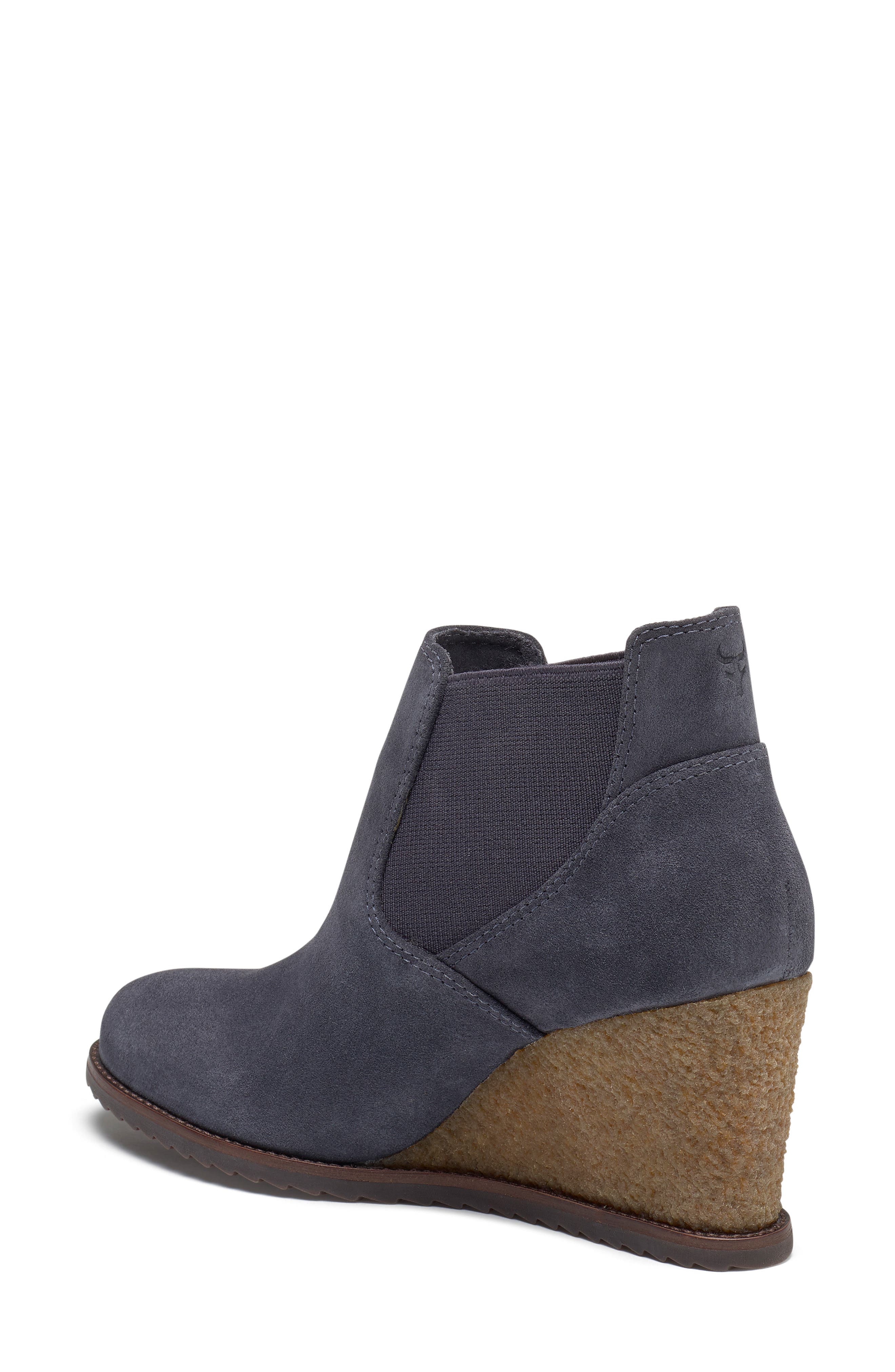 Tatum Wedge Bootie, Alternate, color, INDIGO SUEDE
