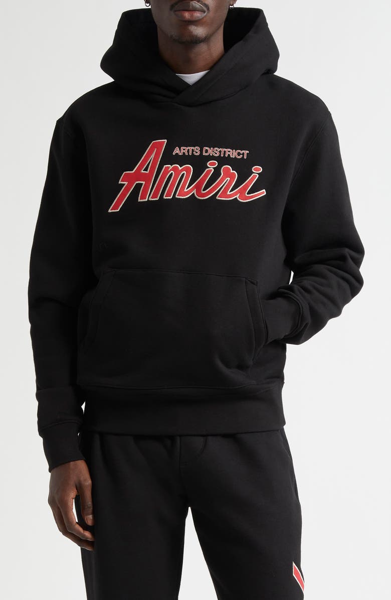 AMIRI City Logo Graphic Hoodie, Main, color, Black