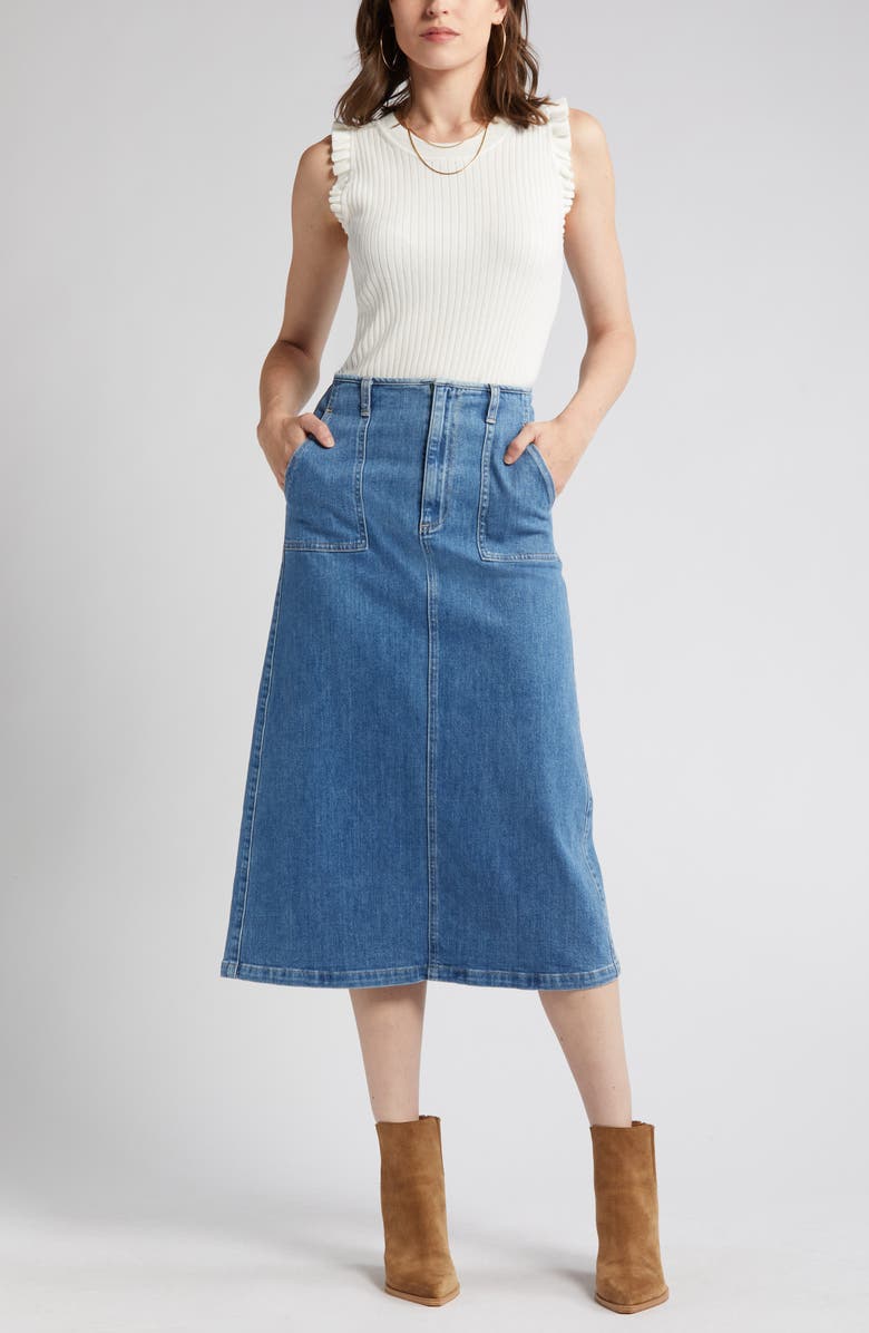 LE JEAN Jocelyn Denim Skirt, Main, color, Desert