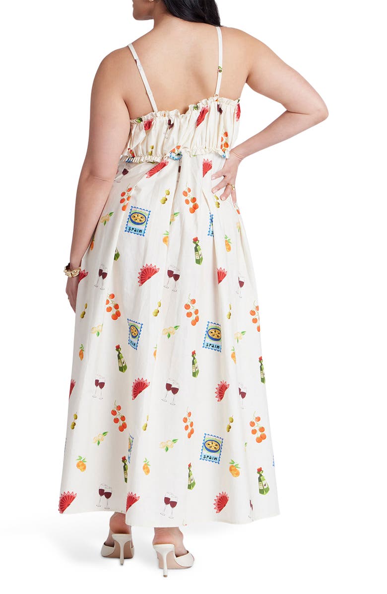 ELOQUII Ruffle Sleeveless Maxi Dress, Alternate, color, 