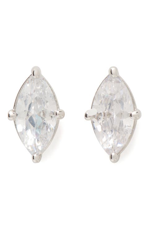 marquise cut solitaire stud earrings