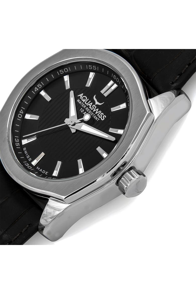 Unisex Classic IV Leather Strap Watch, 50mm, Alternate, color, BLACK