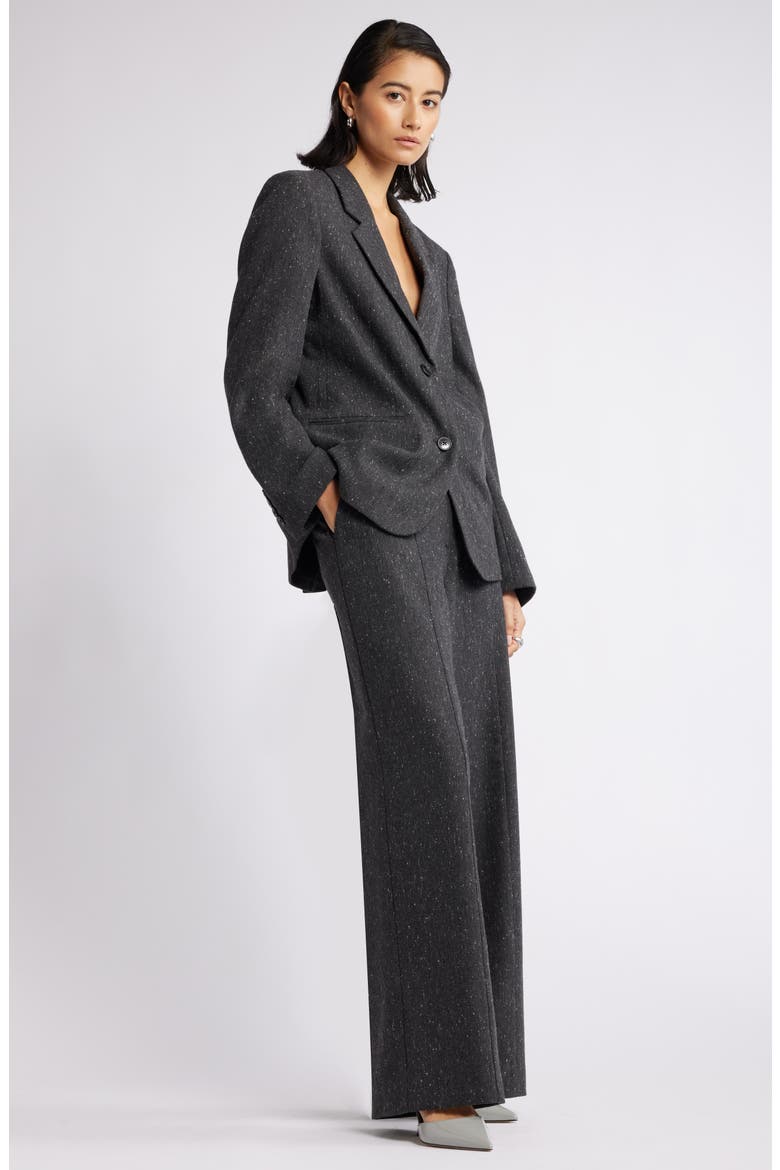 Textured Wide Leg Pants, Main, color, LIGHT GREY SPECKLE