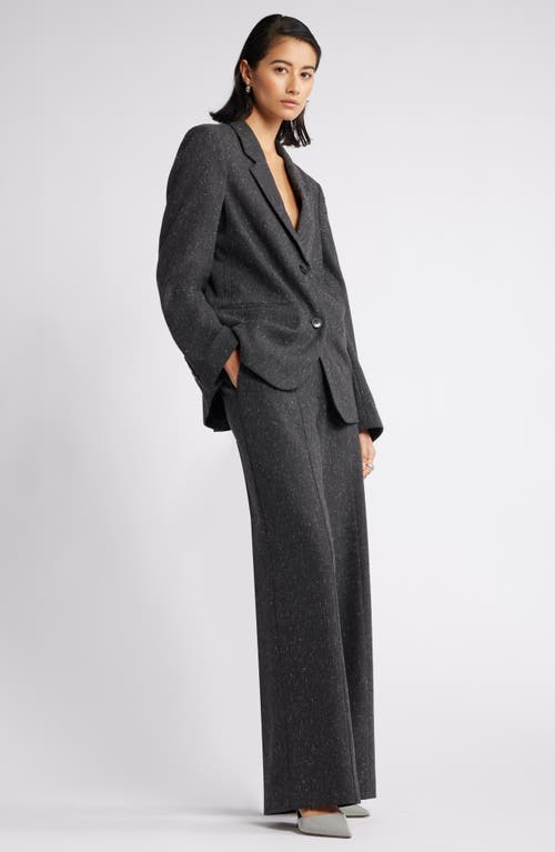 Nordstrom Textured Wide Leg Pants In Light Grey Speckle