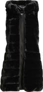 Via Spiga Hooded Quilted Faux Fur Vest