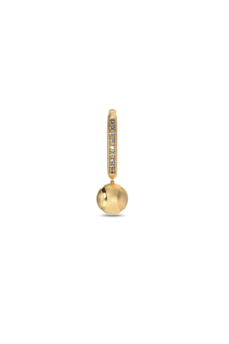 The Tennis Ball Hoop Earring, White Diamond Pavé, Alternate, color, Gold / White Diamond
