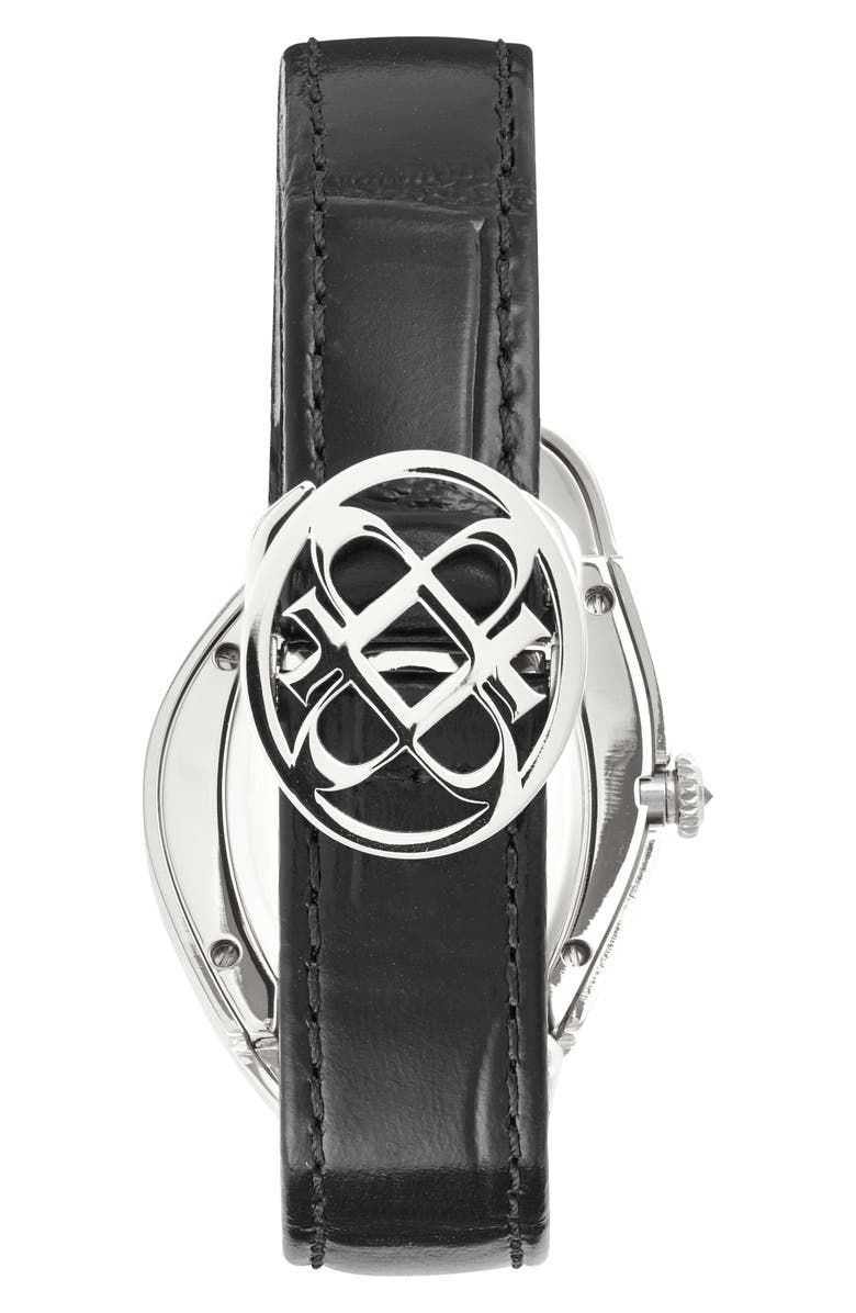 PASCAL Paradoxe Lab Grown Diamond Leather Strap Watch, 30mm x 44mm, Alternate, color, Moonlight