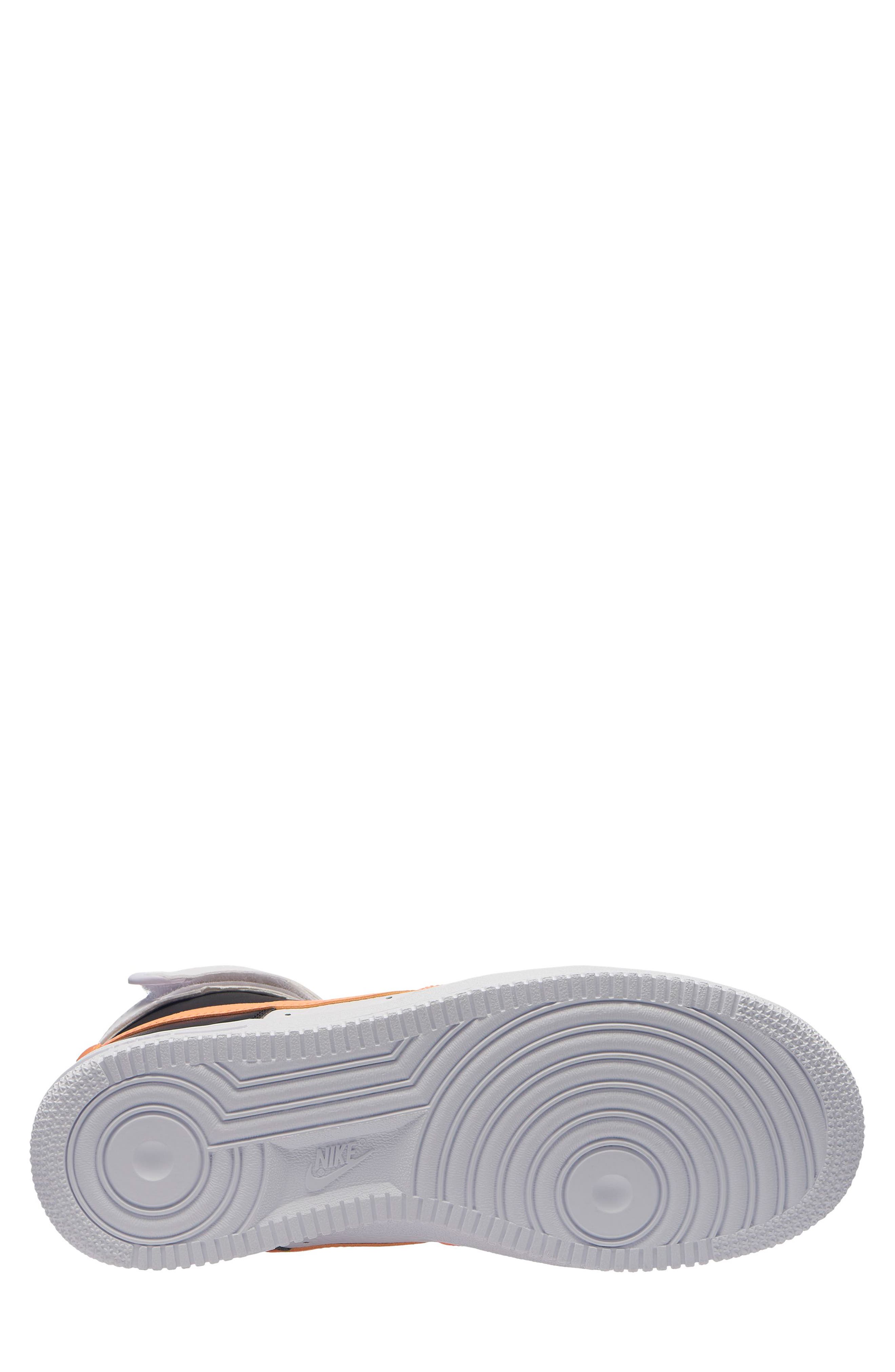Air Force 1 High Top Sneaker, Alternate, color, WHITE/ ORANGE/ BLACK