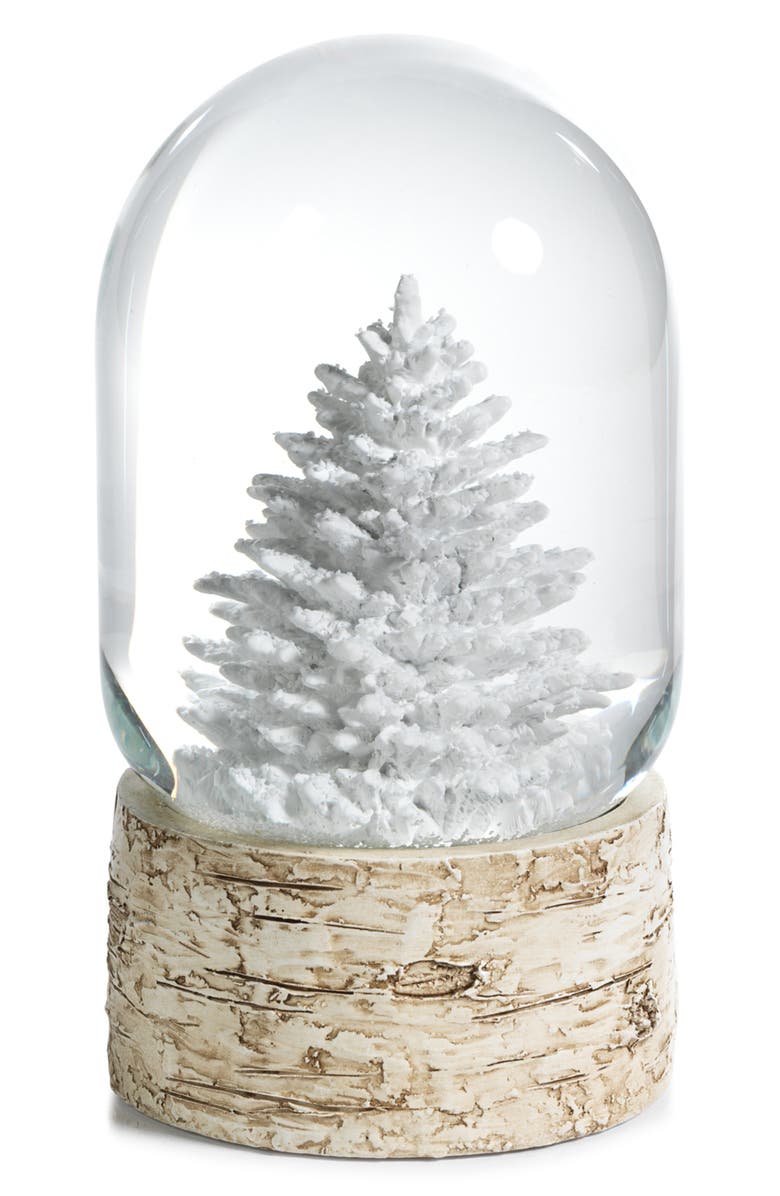 Zodax White Tree Snow Globe, Main, color, White/ Beige