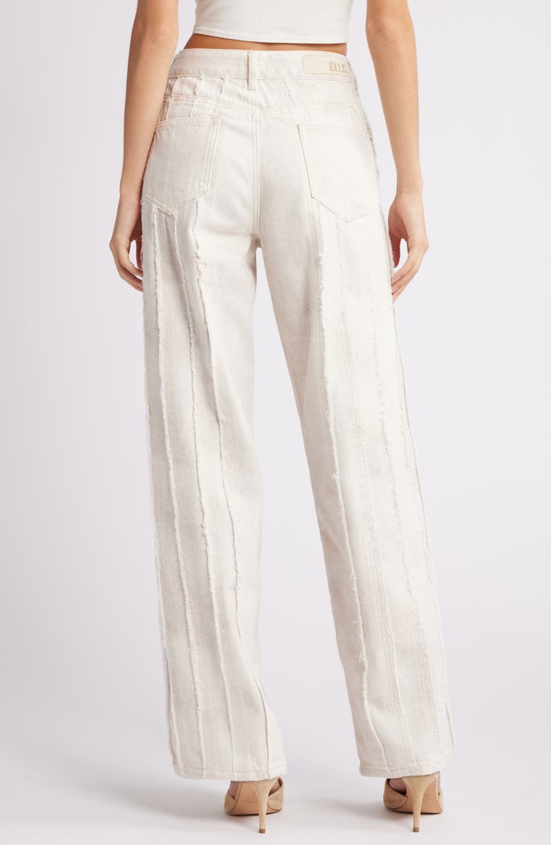 Mistress Rocks Dusty Frayed Wide Leg Jeans, Alternate, color, Cream