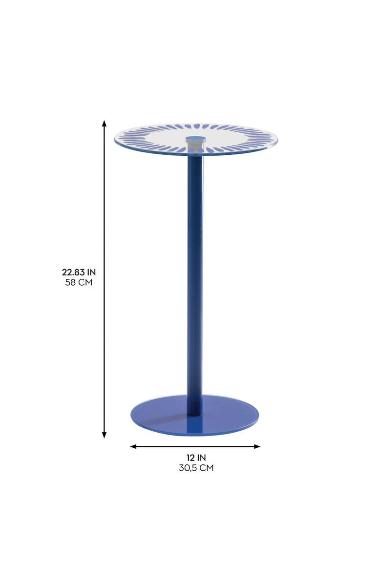 iDesign Round Printed Short Stiped Table, Alternate, color,