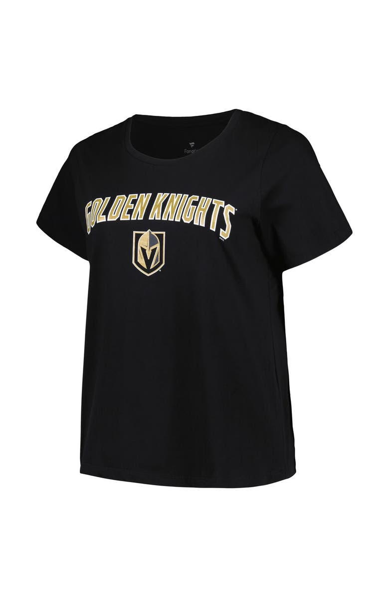 PROFILE Women's Profile Black Vegas Golden Knights Plus Size Arch Over Logo T-Shirt, Alternate, color, Black