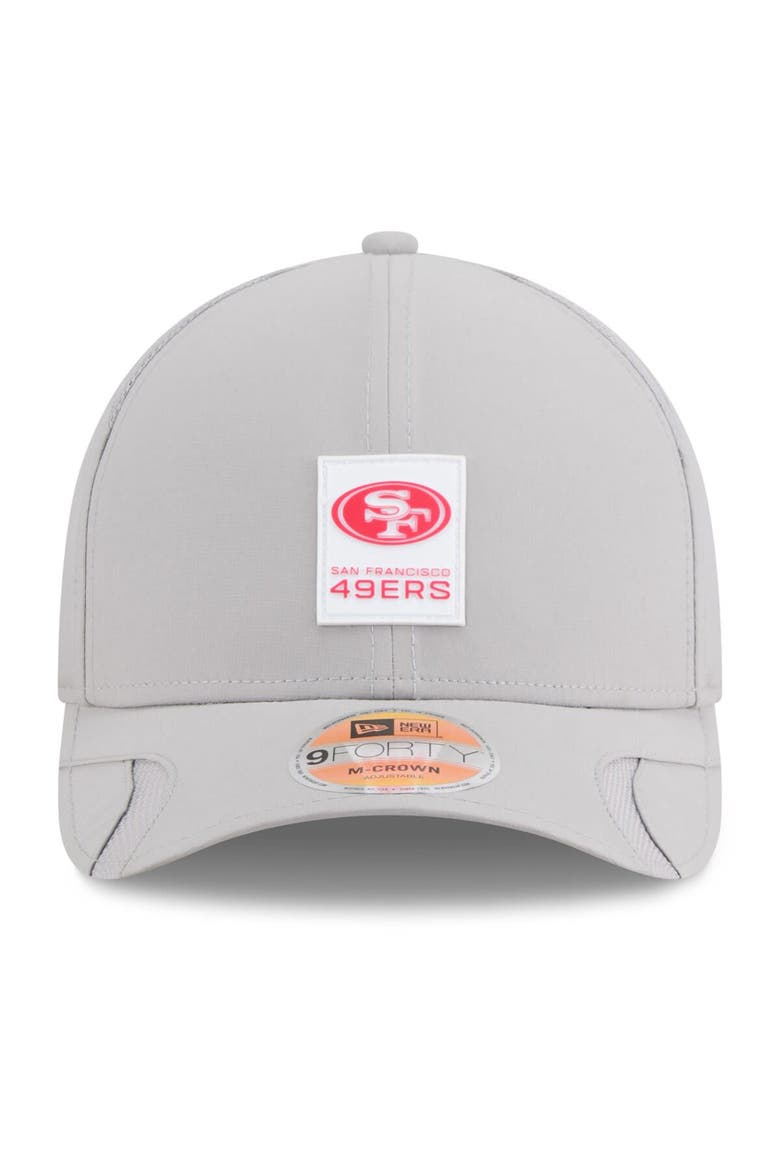 Men's New Era Gray San Francisco 49ers 2025 Sideline  M-Crown 9FORTY Adjustable Hat, Alternate, color, Gray