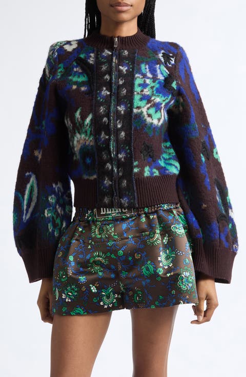 Floral Print Satin Shorts
