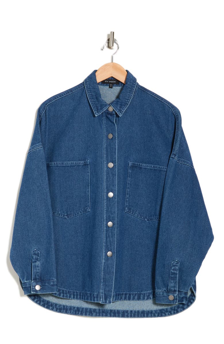 Blu Pepper Denim Shirt Jacket, Alternate, color, 