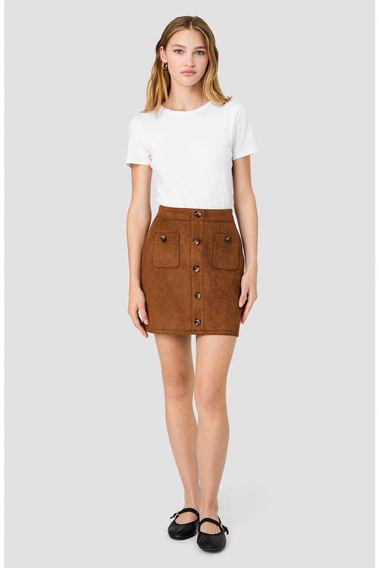 Laney Faux Suede Miniskirt, Alternate, color, LANEY SUEDE