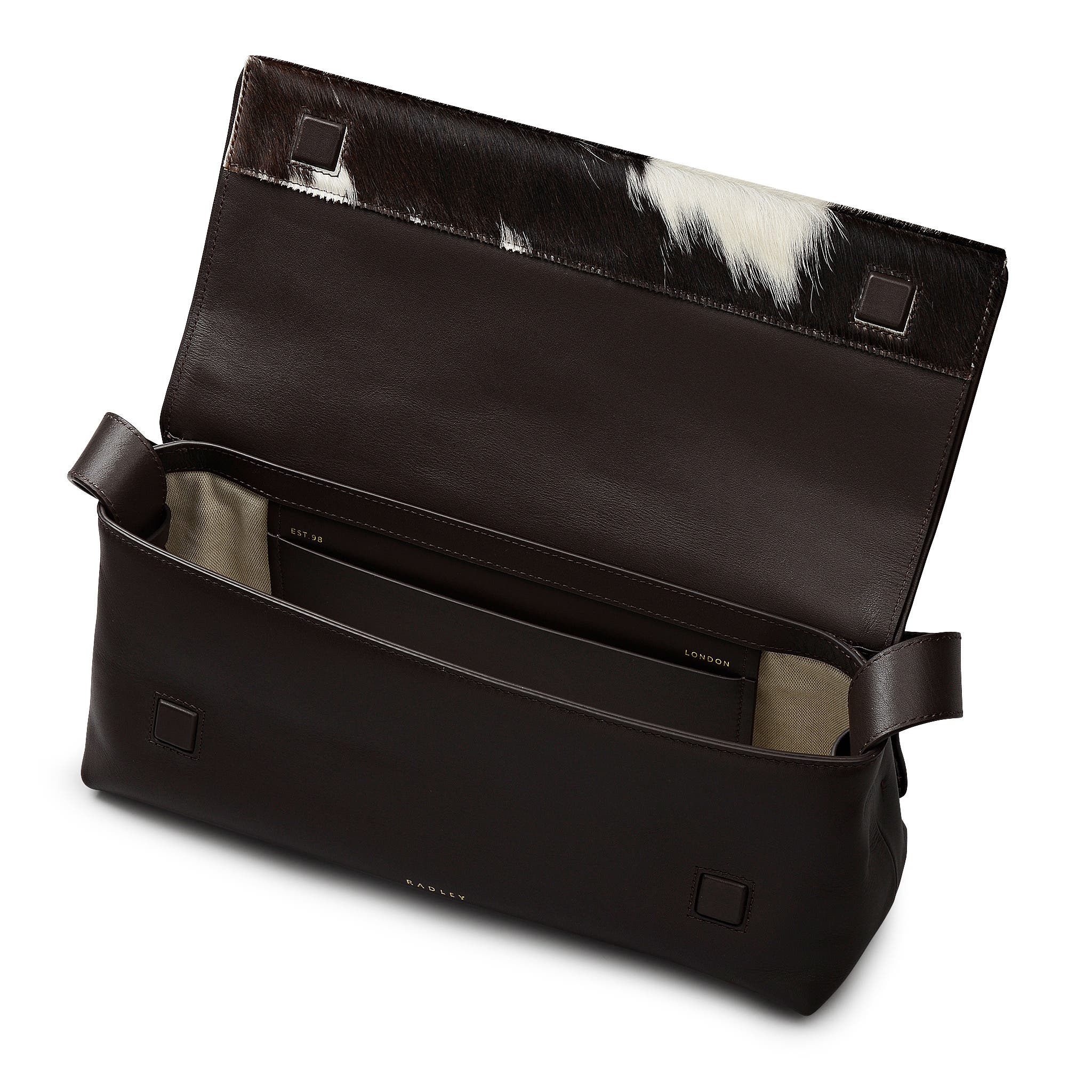 Radley The Annabel - Cow Hide Medium Flapover Shoulder Bag, Alternate, color, Dark Oak