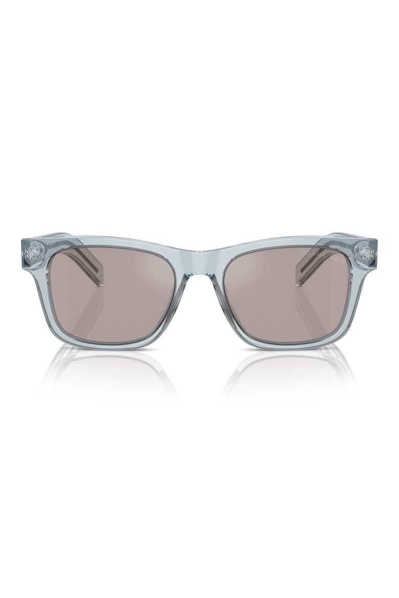 54mm Polarized Rectangular Sunglasses, Main, color, TRANSPARENT AZURE