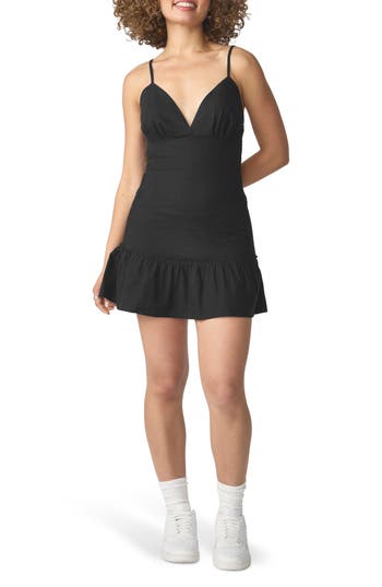 Florence By Mills Smocked Back Mini Sundress In Black