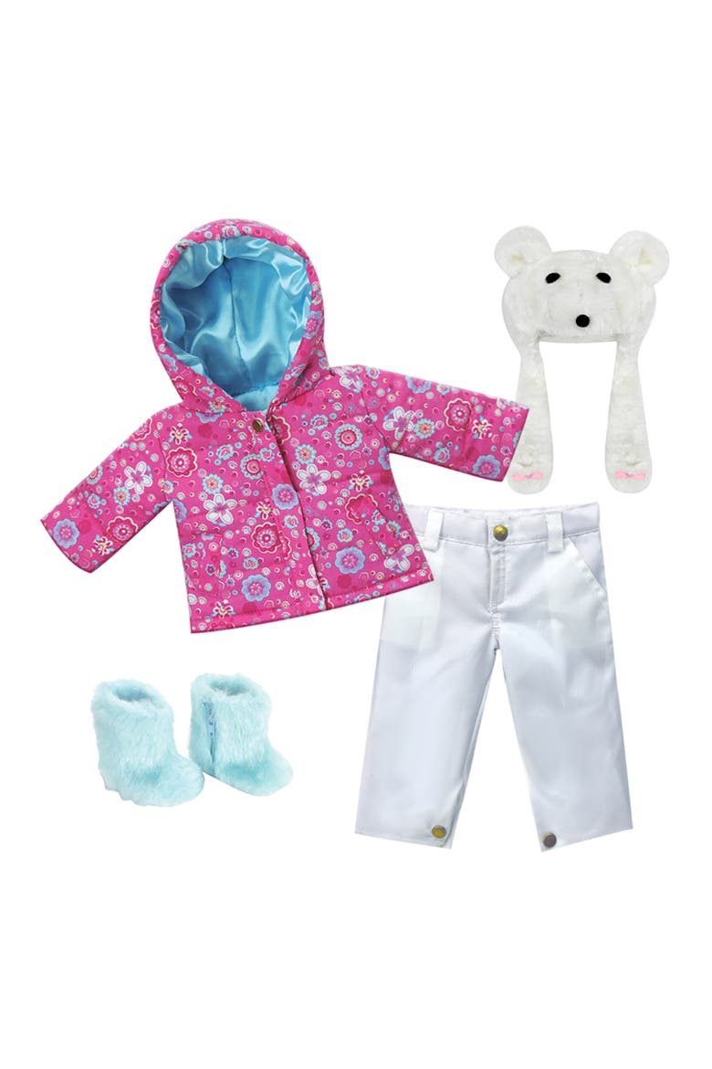 Sophia's 4-Piece Winter Doll Outfit Set, Alternate, color, HOT PINK/ WHITE