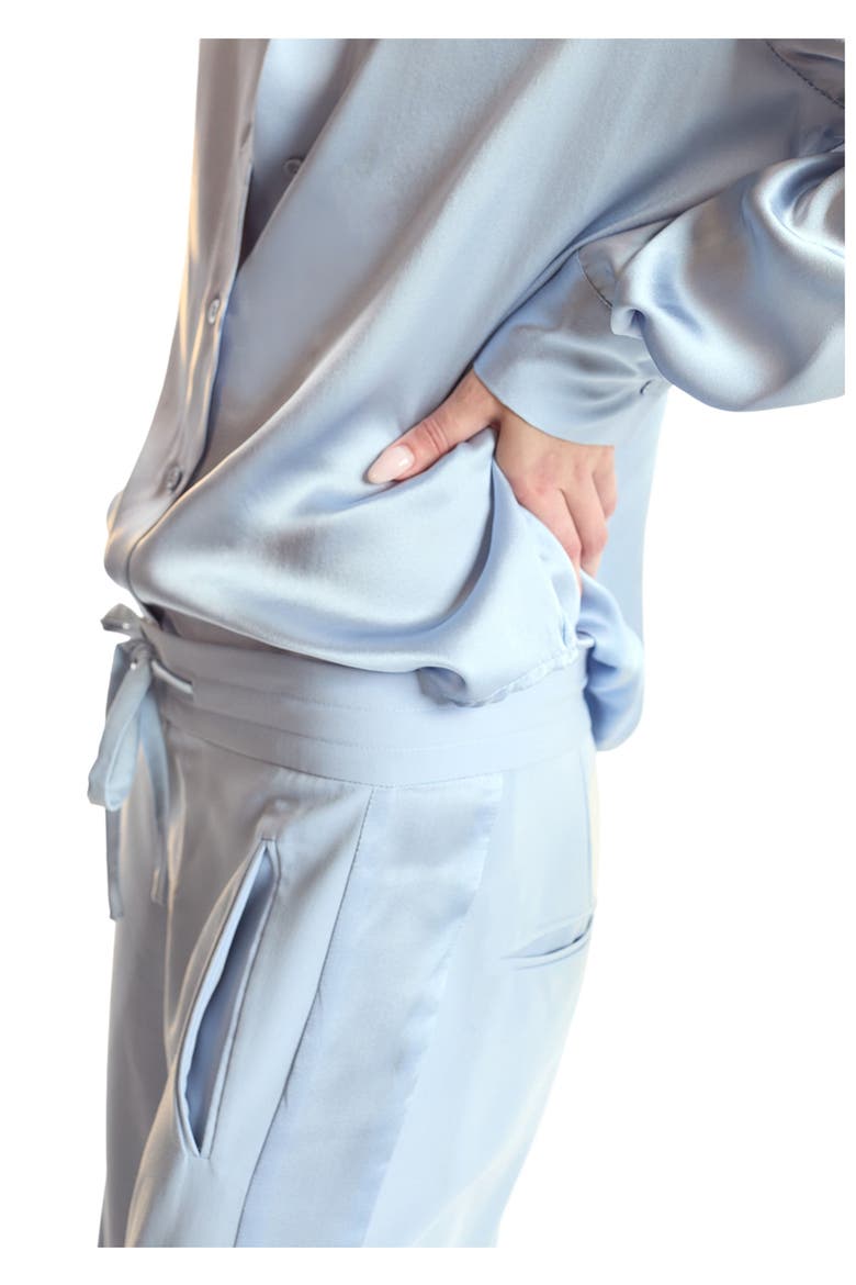 Tuxedo Stripe Wide Leg Pants, Alternate, color, Blue