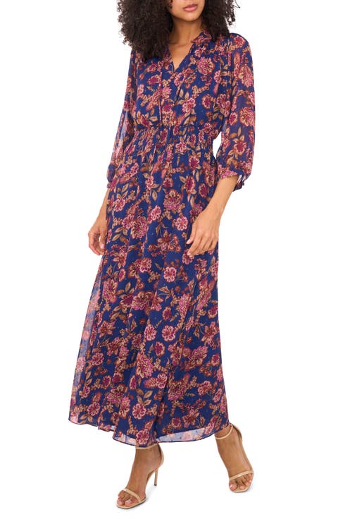 Metallic Floral Maxi Dress (Regular & Petite)