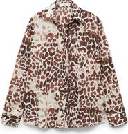 MANGO Floral Cotton Button-Up Shirt