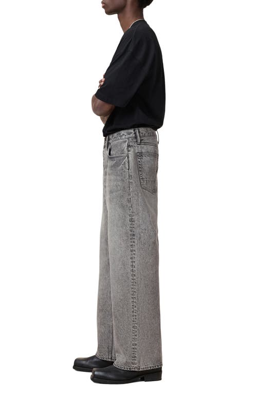 Allsaints Lenny Loose Fit Wide Leg Denim Jeans In Light Grey