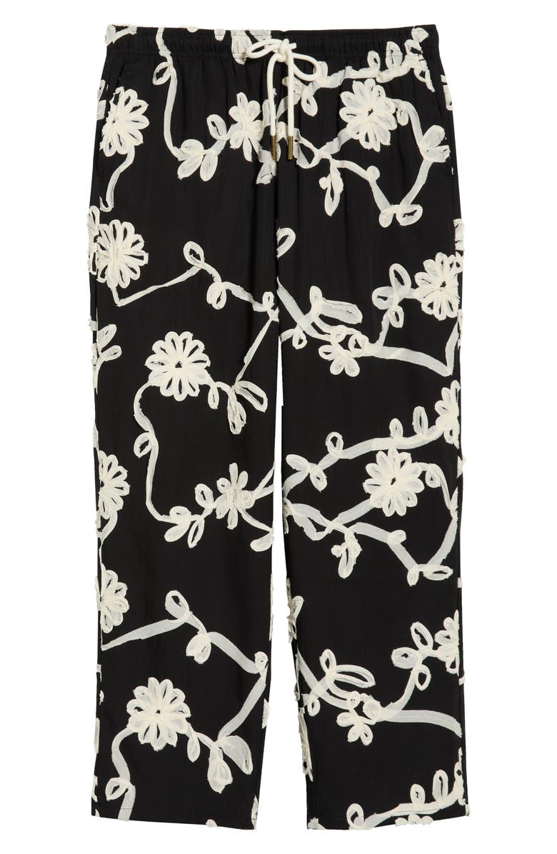 HONOR THE GIFT Floral Ribbon Ankle Pants, Main, color, Black