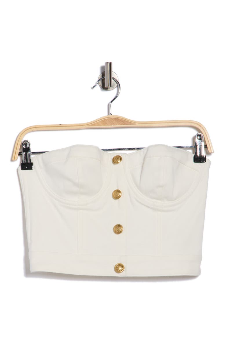 Hensley Button Front Bustier, Alternate, color, OFF WHITE