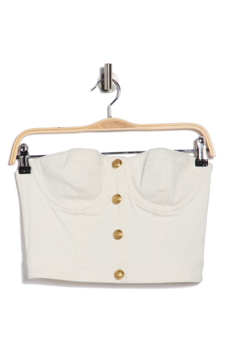Alice + Olivia Hensley Button Front Bustier, Main, color, Off White