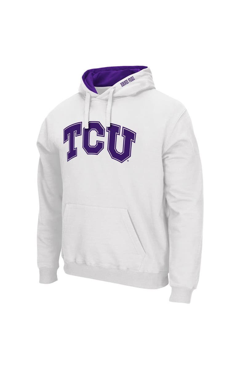 COLOSSEUM Men's Colosseum White TCU Horned Frogs Arch & Logo 3.0 Pullover Hoodie, Alternate, color, White