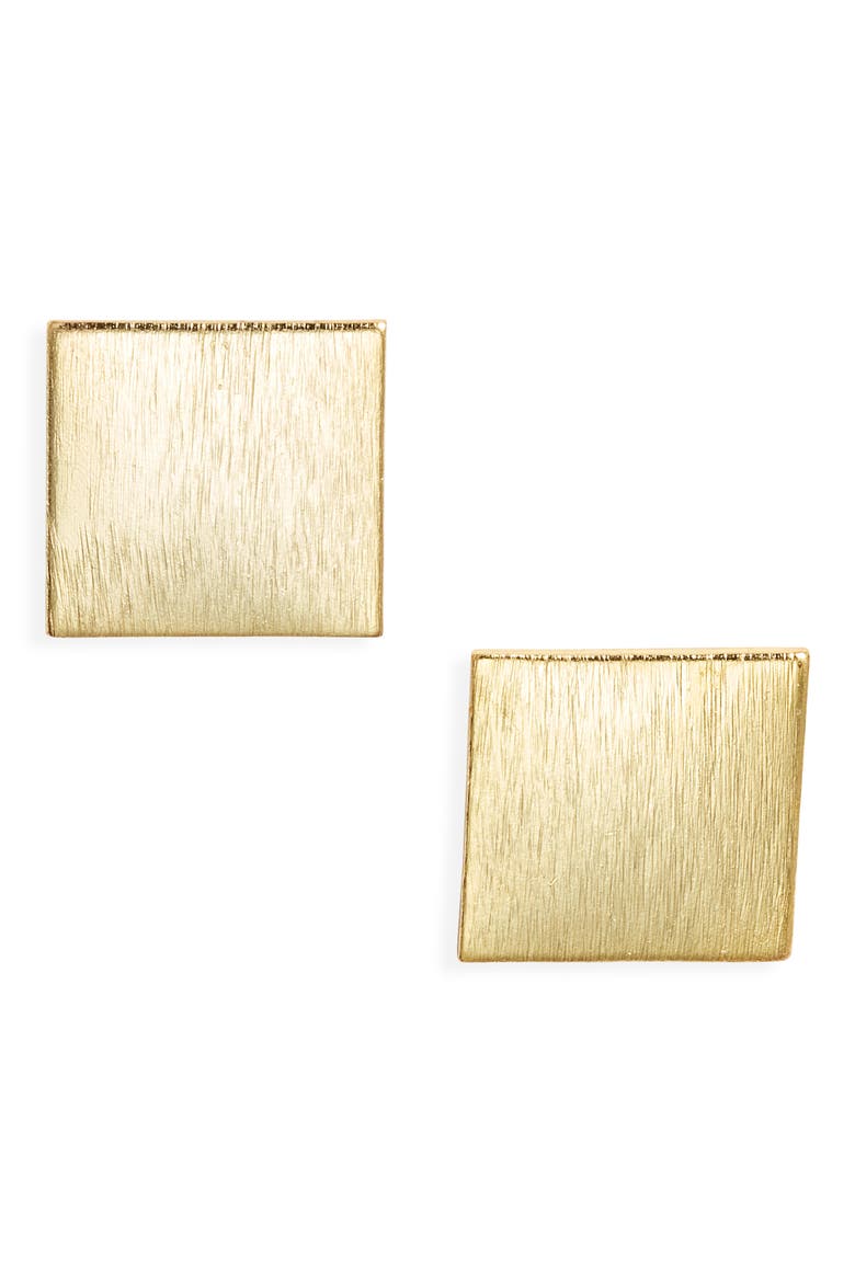 Eliza Brushed Square Stud Earrings video