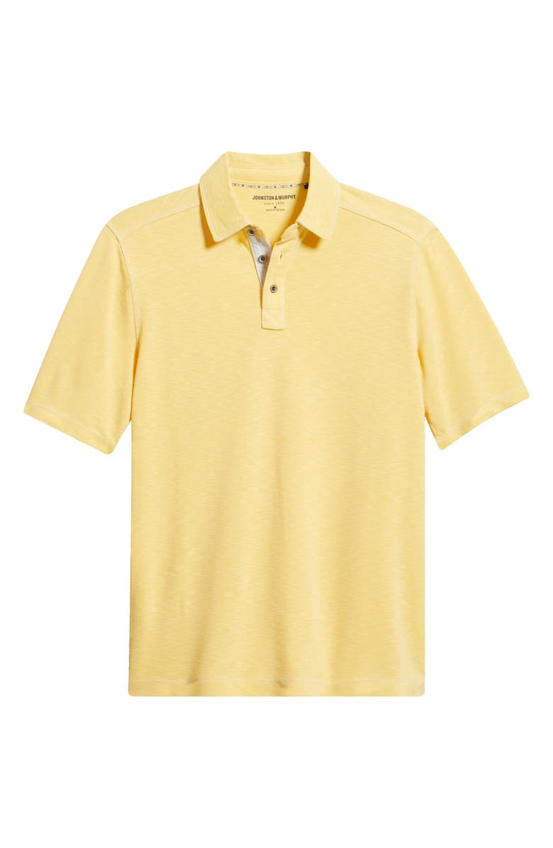 Johnston & Murphy Vintage Slub Polo, Main, color, Yellow