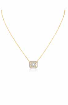 CZ by Kenneth Jay Lane Round & Emerald Cut Cubic Zirconia Pendant Necklace