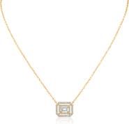 CZ by Kenneth Jay Lane Round & Emerald Cut Cubic Zirconia Pendant Necklace