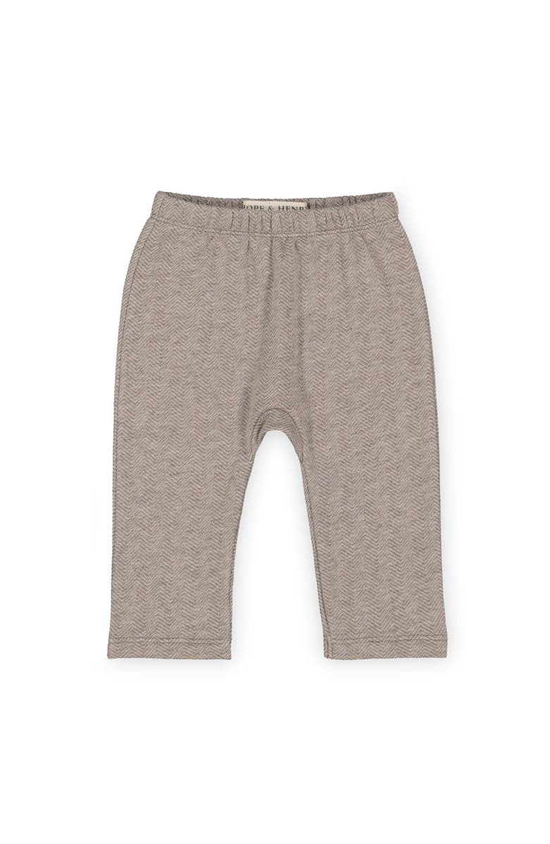 Hope & Henry Baby "Fleece Kimono Top, Legging, and Bonnet Set", Infant, Alternate, color, Brown