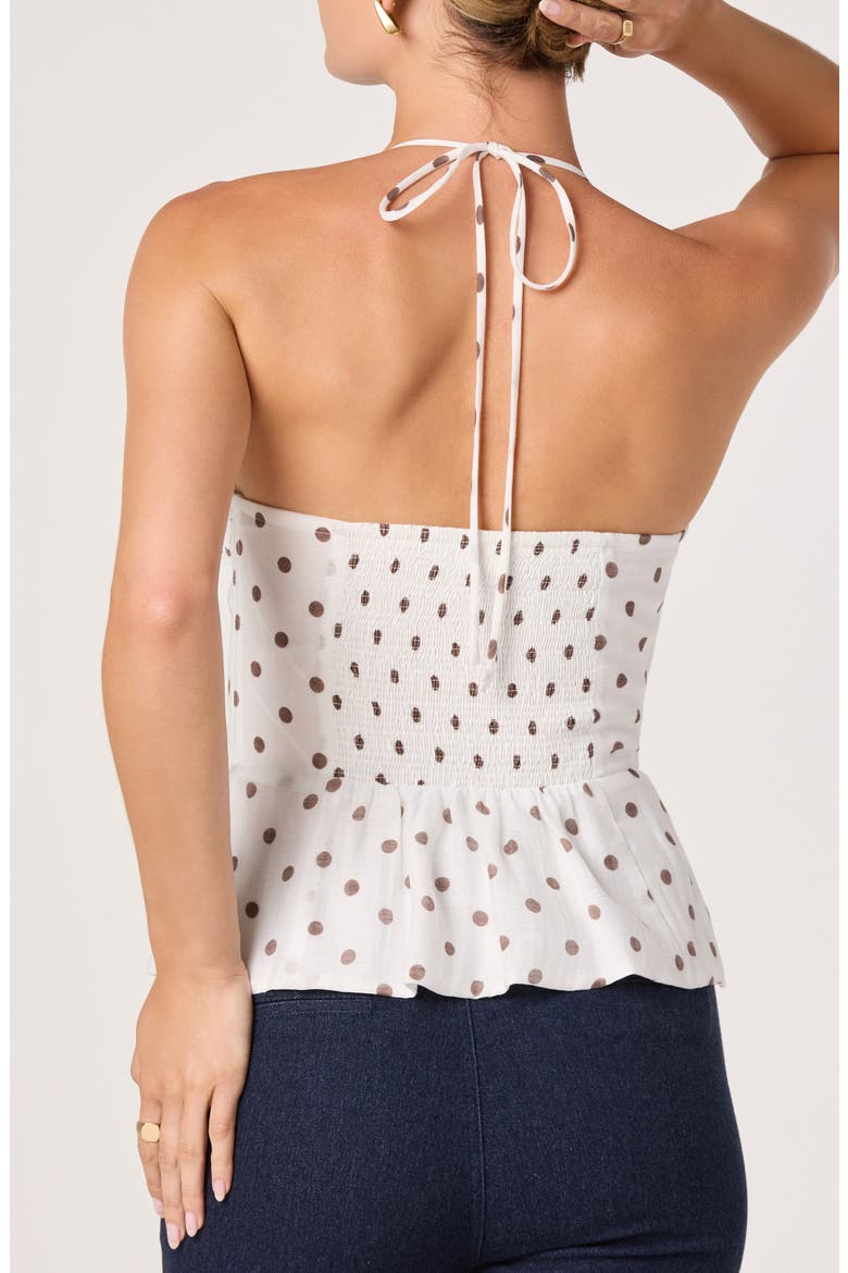 Lizzie Polka Dot Lace Trim Halter Top, Alternate, color, WHITE POLKA DOT