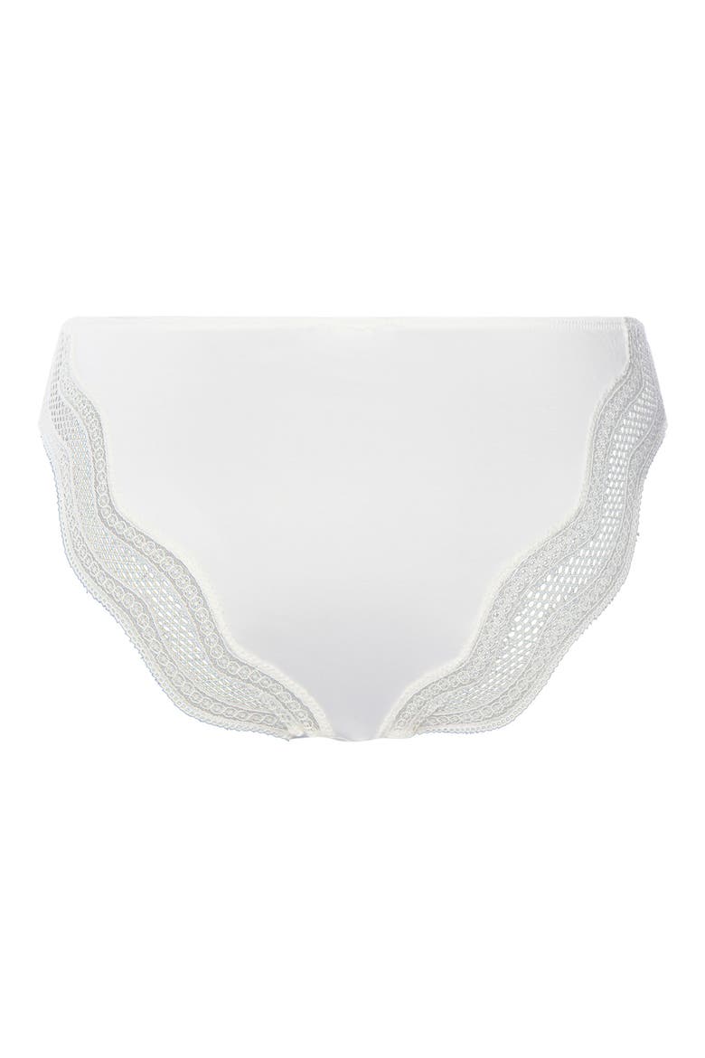 Cira Tulle Lace Trim Bikini, Alternate, color, OFF WHITE