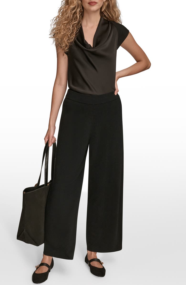 Donna Karan New York Pull On Sweater Pants, Alternate, color, Black