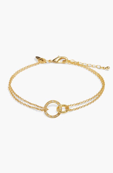 Evermore Linked Circles Bracelet In Gold-Tone Plating