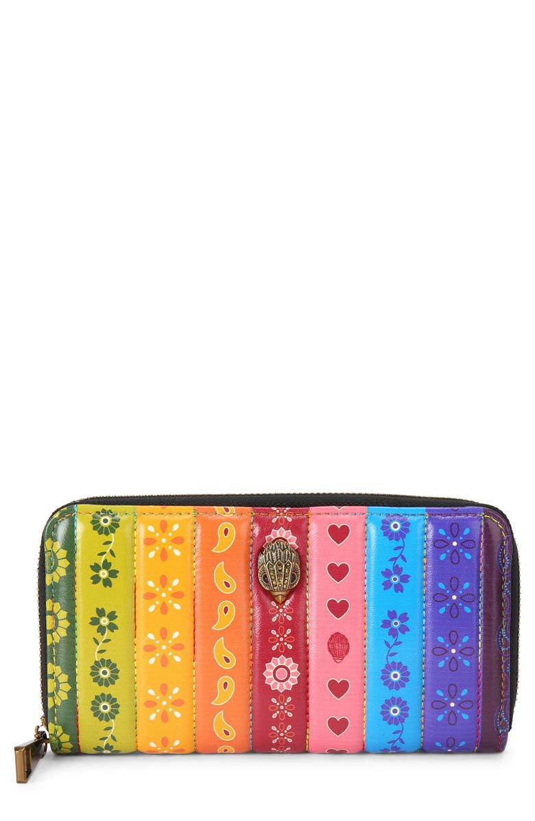 Kurt Geiger London Kensington Leather Zip Around Wallet, Main, color,