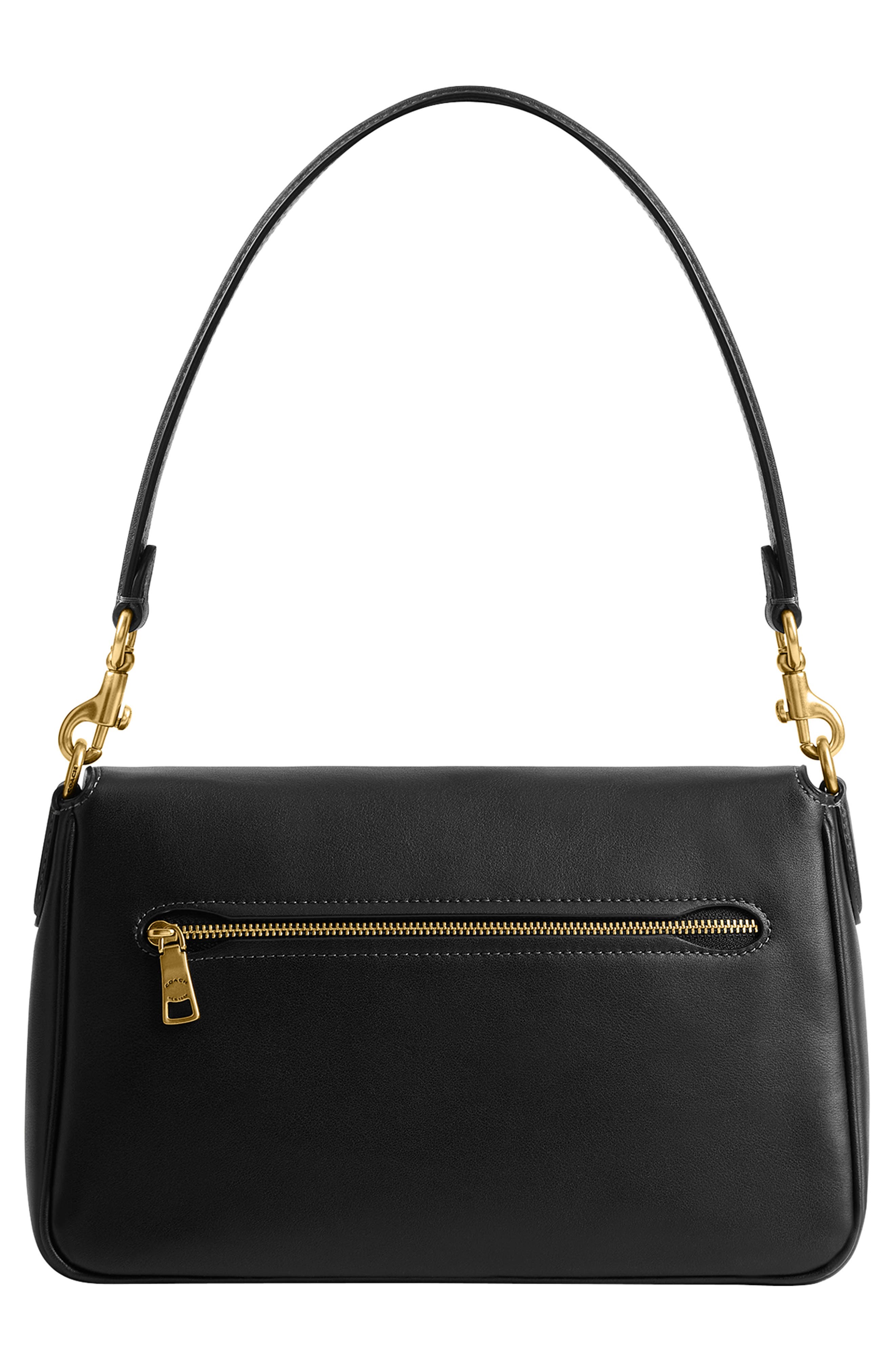 COACH Tabby Soft Leather Shoulder Bag, Alternate, color, B4/Black