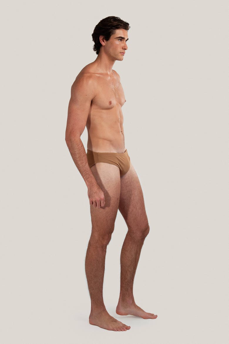 Dune Modern Cut Classic Stretch Swim Brief, Alternate, color, Mocha