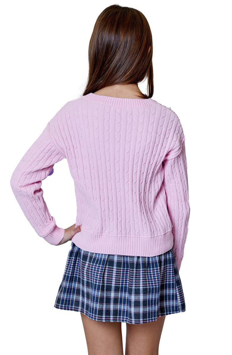 Design History Kids' Cable Knit Sweater, Alternate, color, Misty Mauve