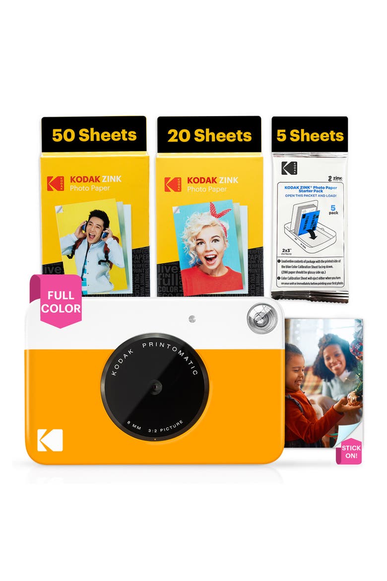 Instant Camera + 75 Photo Sheets, Main, color, Yellow