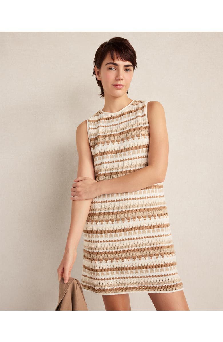 Haven Well Within Cotton Textured Stripe Mini Dress, Main, color, Neutral Combo