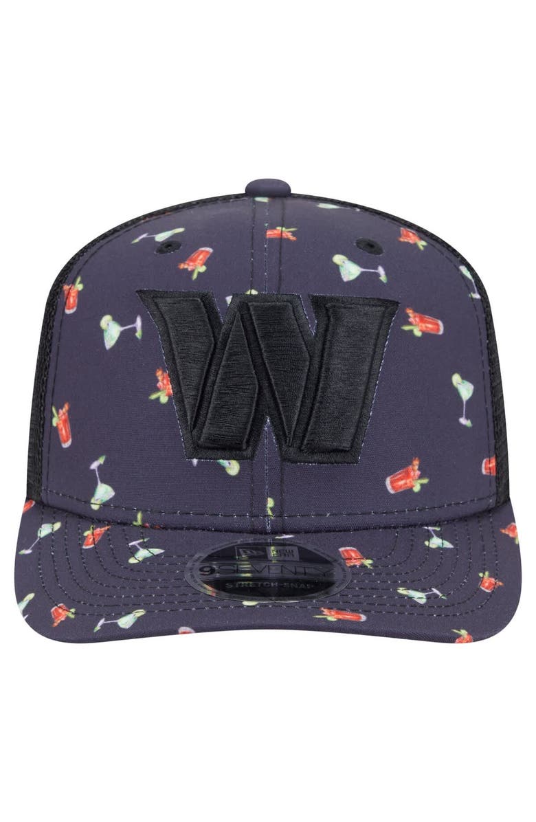 New Era Men's New Era  Navy/Black Washington Commanders Adventure Drinks Pattern 9SEVENTY Stretch-Snap Hat, Alternate, color, 
