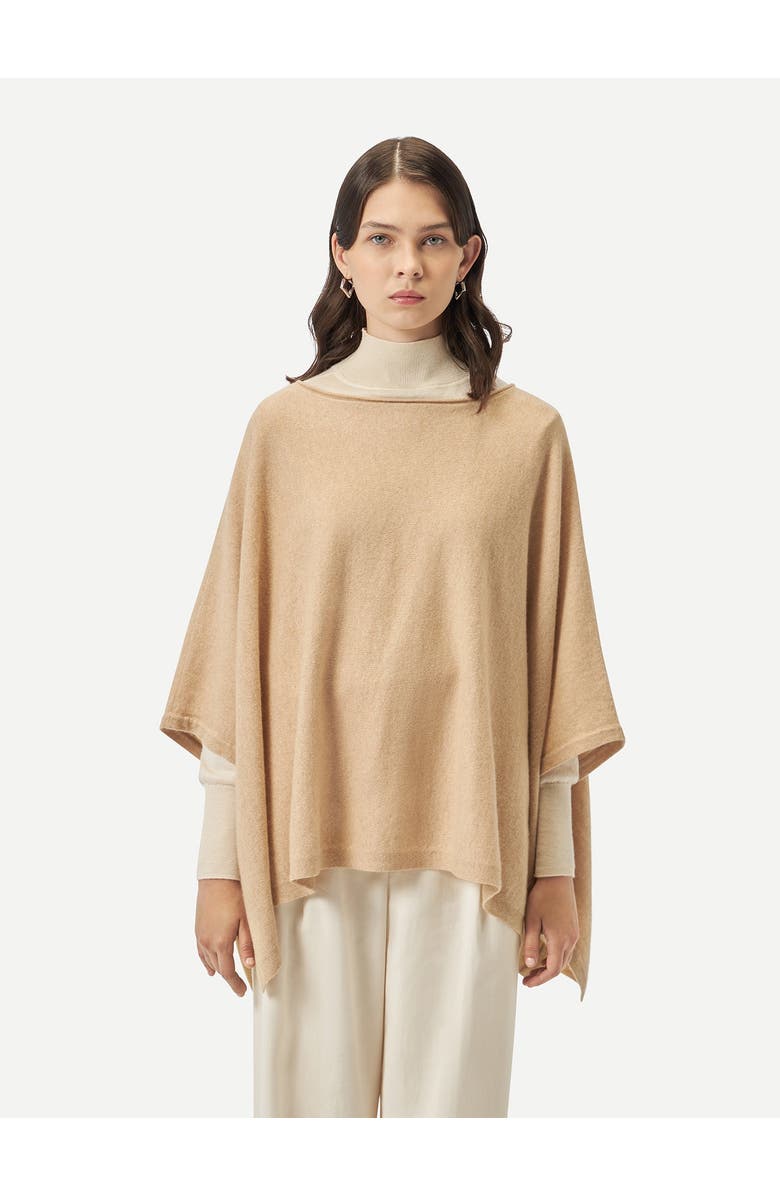 GOBI Mongolian Cashmere Organic Color Cashmere Boat-Neck Poncho, Main, color,