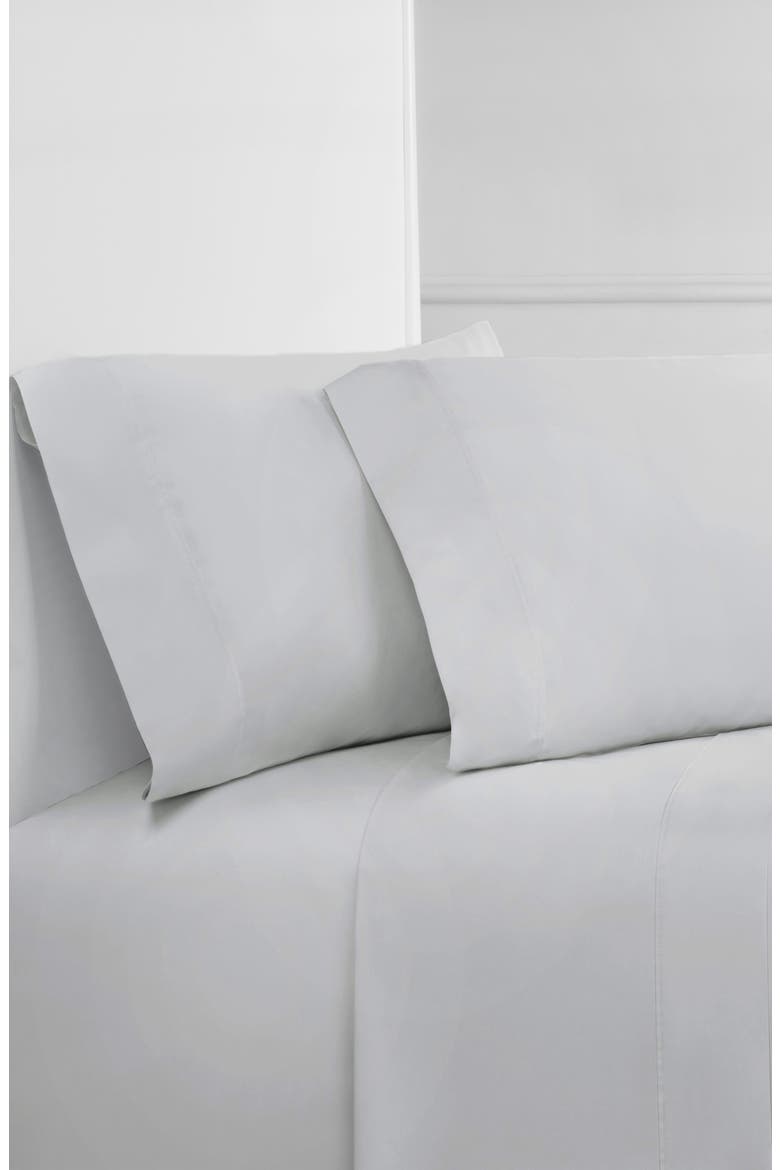 Pleat Detail 400 Thread Count Sheet Set with Bonus Pillowcases, Alternate, color, LIGHT GREY